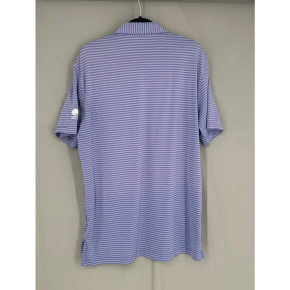 Peter Millar Summer Comfort Polo Shirt Mens Medium Blue Striped Belfair Golf - Picture 3 of 7